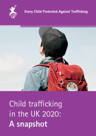 ECPAT UK child trafficking in the UK snapshot report cover